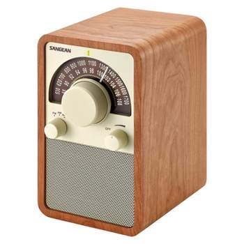 Sangean® WR-15 Tabletop Retro Wooden Cabinet AM/FM Analog Radio Receiver