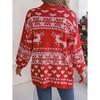 Coolmee Women's Ugly Christmas Sweaters Long Sleeve Open Front Cardigan Sweaters with Pockets - 2 of 4