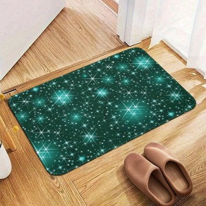 Christmas Star Pattern Bathroom Rugs Winter Bath Mat Absorbent Non Slip Bathroom Mat Christmas Soft Floor Carpet 16x20 Inches - 1 of 1