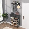 4-tier Shoe Rack With 2 Drawers, Shoes Storage Rack One Set Hallway Show Rack With Storage And Hooks Entry Way 31.5 x 11.81 x 42.32 Inch - 2 of 4