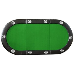YONWAY Folding Poker Table Top for 10 Players Tri-Fold Texas Holdem Blackjack Casino Game Tabletop - 1 of 4