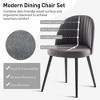 Costway Set of 2 Modern Dining Chairs Linen Accent Mid-back Armless with Wood Legs Grey\Green - 3 of 4