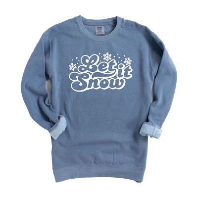 Simply Sage Market Women's  Garment Dyed Graphic Sweatshirt Retro Let It Snow