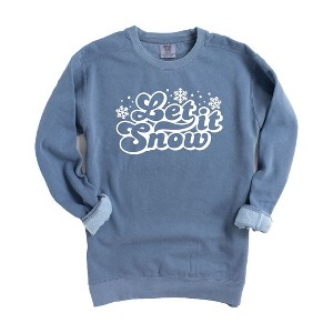 Simply Sage Market Women's  Garment Dyed Graphic Sweatshirt Retro Let It Snow - 1 of 2