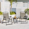 Yaheetech Set of 4 Outdoor Foldable Dining Chairs with Backrest and Armrests - 2 of 4