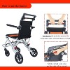 GustoWave 16in Seat Width Portable Folding Wheelchair, Travel Wheelchair with handbrake, Ultra-Light Wheelchair,for The Elderly,8in PVC Rear Whee - 4 of 4