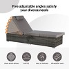 5 Level PE Rattan Outdoor Patio Chaise Lounge Set Of 2,Patio Chaise Lounge With Padded Cover Set And Side Table,Lounge Chair Outdoor -Maison Boucle - 3 of 4