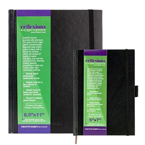 Creative Mark Reflexions Hardbound Sketch Book Twin Pack 5X7" +  8.5X11", Off-White - 1 of 4