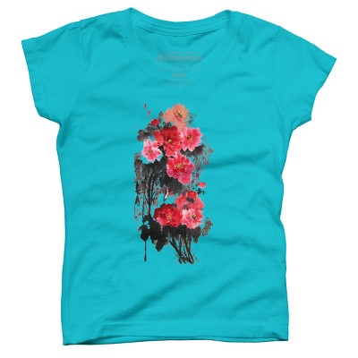 Girl's Design By Humans Blossoming By WhitePearl T-Shirt
