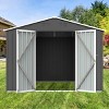 6x8ft Metal Garden Shed with Window & Hinged Door, Outdoor Storage Shed with Lock,  Weatherproof - Coolbibila - 2 of 4