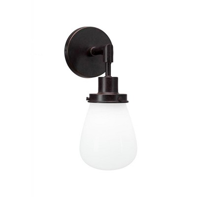 Toltec Lighting Meridian 1 - Light Sconce in  Dark Granite with 5" White  Shade