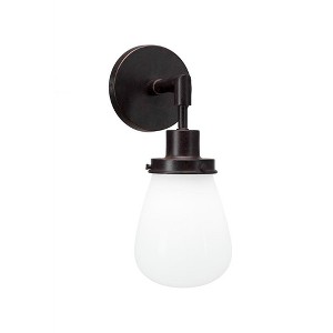Toltec Lighting Meridian 1 - Light Sconce in  Dark Granite with 5" White  Shade - 1 of 1