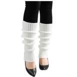 Allegra K Women's Knitted Solid Color Warm Knee High Length Ribbed Leg Warmers