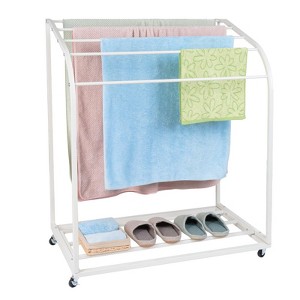 5 Tier 44" Tall Pool Towel Rack Outdoor with Wheels, Freestanding Towel Rack Stand - 1 of 4
