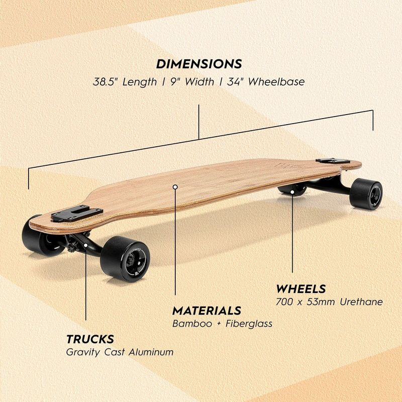 Magneto Bamboo Carbon Fiber Longboards Skateboards for Cruising, Carving, Free-Style, Downhill and Dancing | Kicktails & Tricks, 2 of 8