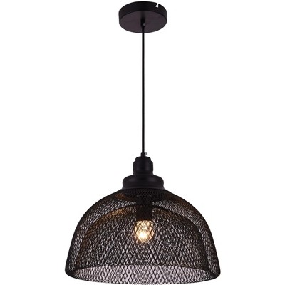 Warren Black Iron Dome Pendant Light with Adjustable Height
