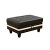 Modern Elegance Black & White Semi-PU Leather Sectional Sofa Set - L-Shaped Design, Thick Padding, Matching Ottoman - 4 of 4