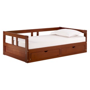 Melody Day Twin to King Bed With Storage Chestnut - Bolton Furniture, Brown
