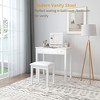 Sevobal Accent Chairs, Vanity Stools with Soft Cushion, Straight Leg Makeup Stool for Bedroom Living Room, White, 16.92"*13"*17.71" - 2 of 4