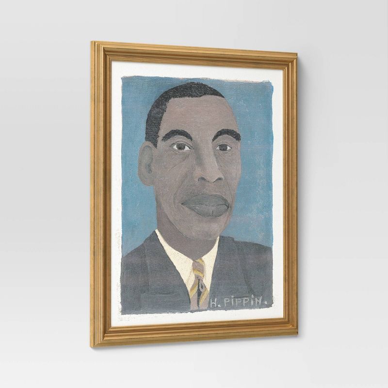 16&#34; x 20&#34; Self Portrait II by Horace Pippin Vintage Framed Wall Cotton Canvas Gold - Threshold&#8482;, 4 of 6