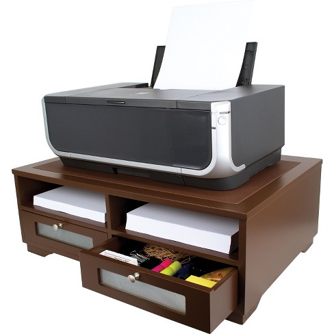 Wooden printer deals stand with drawers