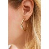 Slickblue Women's Hoop Earrings, Baguette Rhinestone Detail, Push Back Closure, Party Look, Gold, 1.5" - 2 of 4