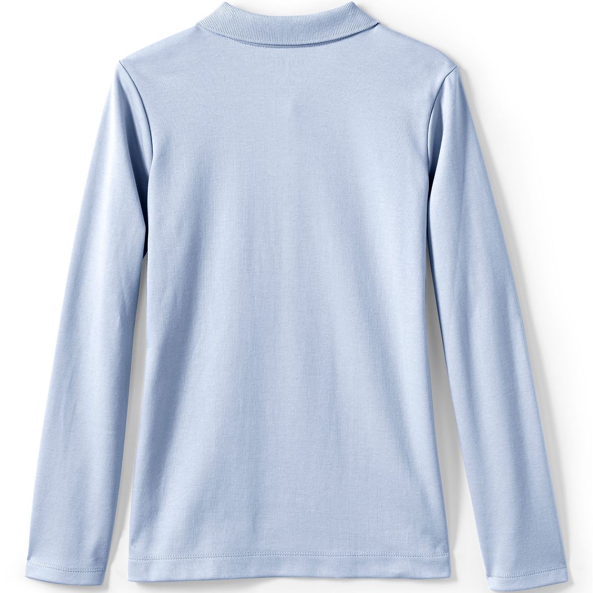 Lands' End School Uniform Kids Long Sleeve Feminine Fit Interlock Polo Shirt - thumbnail 7