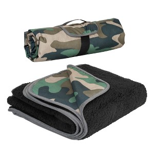 Tirrinia Large Waterproof Outdoor Blanket, Fleece Warm Windproof Camping Blanket for Stadium Beach Football Concerts Car - 1 of 4