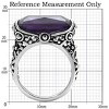 Slickblue Oblong Amethyst CZ Solitaire Ring, Stainless Steel, Polished Finish, Women’s Elegant Jewelry, Size 5-10 - 3 of 4