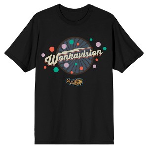 Willy Wonka & the Chocolate Factory Wonkavision Men's Black T-shirt - 1 of 1