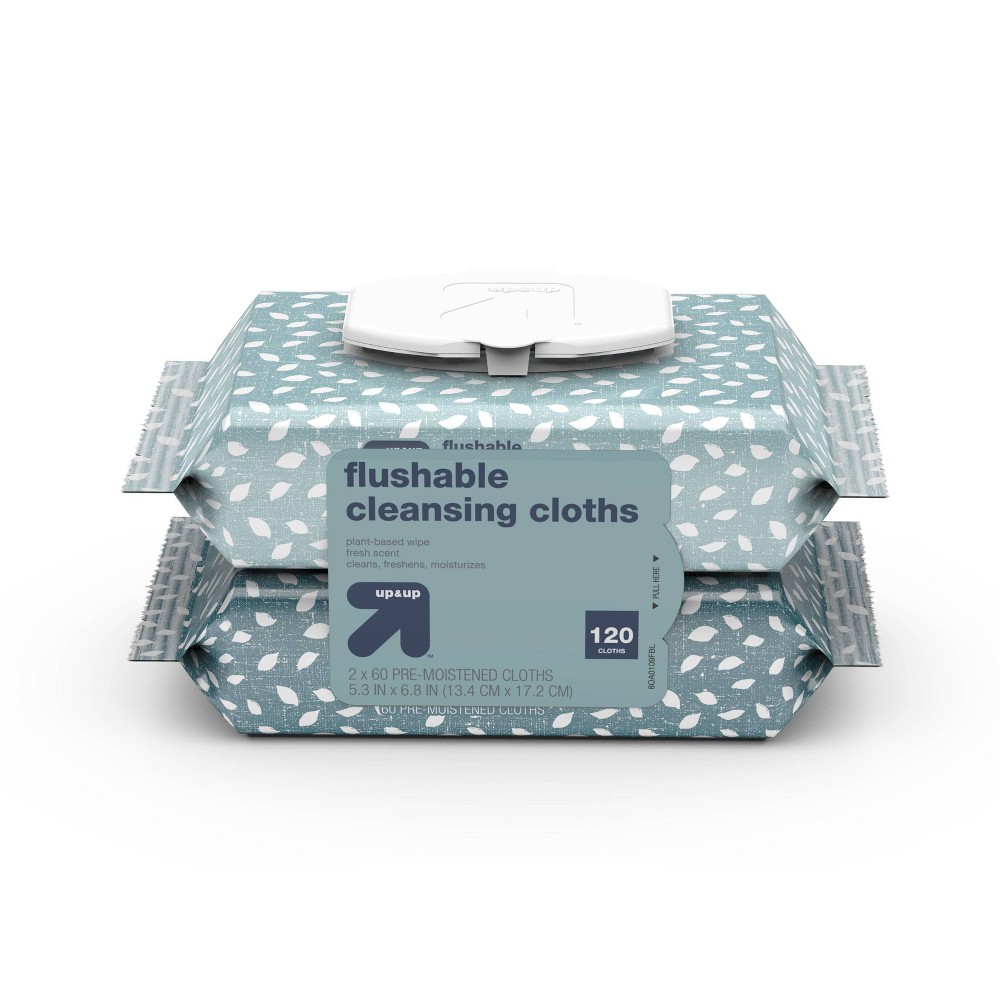 Flushable Cleaning Cloths - Fresh Scent - 2pk/60ct - up & up™