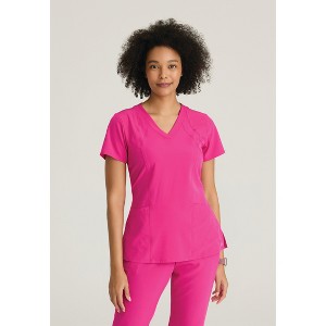 Barco One Women's Racer 4-Pocket V-Neck Scrub Top - 1 of 4