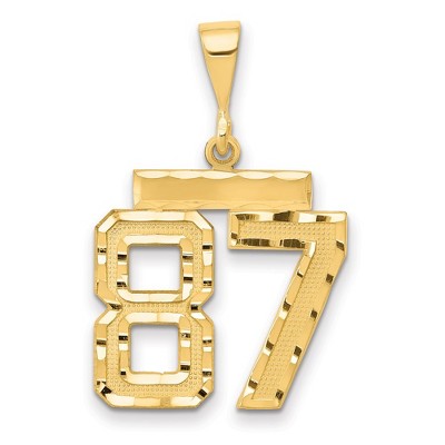 Black Bow Jewelry 14K Yellow Gold, Varsity Collection, Medium D/C Pendant Number 87