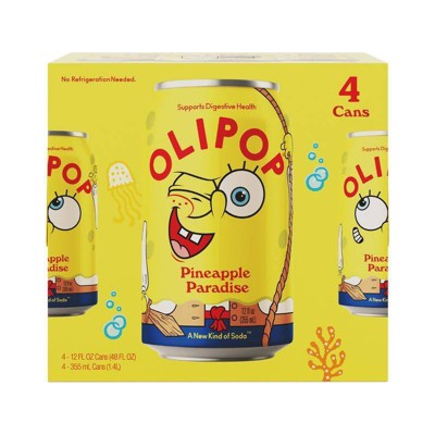 OLIPOP Spongebob Pineapple Paradise Soda - 4pk/12 fl oz Cans