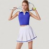 Anna-Kaci Active Women's Two-Piece Tennis Set with Sleeveless Polo Crop Top and Pleated High Waist Skirt - 4 of 4