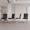 4-Pack of Modern Dining Chairs, High-Back, Faux Leather Seats, Metal Legs - 3 of 4