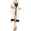 LA LEELA Women's Summer Open Front Vacation Beachwear Bathing Suit Boho Beach Duster Holiday Cover ups Cardigan XL-XXL Beige, Solid - 2 of 4
