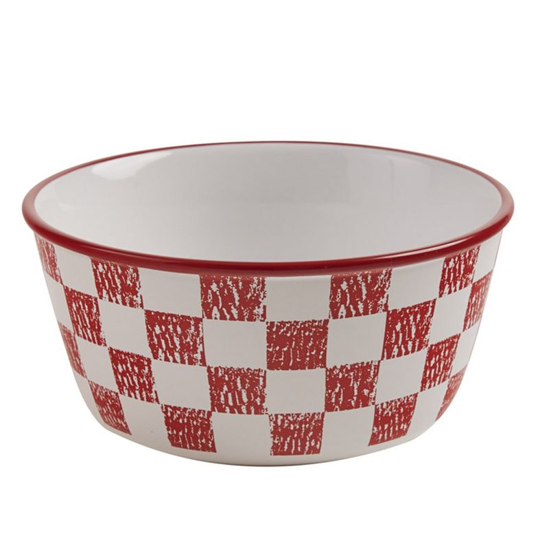 Chicken Coop Red Check Cereal Bowl Set of 4, 1 of 4