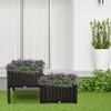Gulches Elevated Garden Planter Duo, Self-Draining Plant Boxes for Herbs & Flowers, Gray - 3 of 4