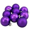 Northlight 2-Finish Glass Ball Christmas Ornaments - 2.5" (63mm) - Grape Purple - 9ct - 3 of 4