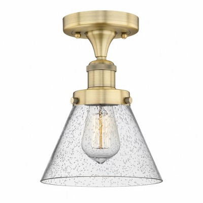 Cone - 1 Light Semi-Flush Mount In Industrial Style-9.75 Inches Tall and 7.75 Inches Wide