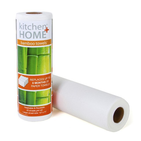 Kitchen + Home Bamboo Paper Towels Heavy Duty Washable Reusable Rayon Towels  : Target