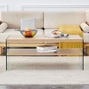 NicBex Modern 43.3" Rectangle Coffee Table with Double Layer for Living Room and Office - 4 of 4
