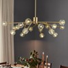 Rennnsan Veloura 40"W 18-Light Unique Statement Sputnik Crystal Mid-Century Modern Dimmable Chandelier in Brass - 2 of 4