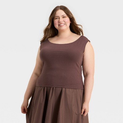 Women's Slim Fit Short Sleeve Off the Shoulder Top - A New Day™