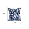HomeRoots 20" X 20" Blue Geometric Cotton Zippered Pillow - 3 of 4