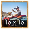 PosterPalooza | 16x16 Thin Bamboo Picture Frame, UV Acrylic, 2 Finishes - Gold and Brown - 2 of 4