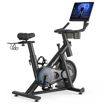 MERACH Exercise Bike, Brake Pad Stationary Bike with Exclusive App, Low Noise Indoor Cycling Bike with 300lbs Weight Capacity