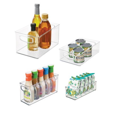 iDESIGN 4pc Recycled Plastic Organizer Bin Set: Clear Kitchen Storage, Dishwasher-Safe, 10x10x8, Cabinet Organizers — фото 7