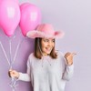Juvolicious Womens Cowboy Hat - Cute, Fluffy, Sparkly Cowgirl Hat with Feathers for Halloween, Birthday, Bachelorette Party (Pink) - 2 of 4